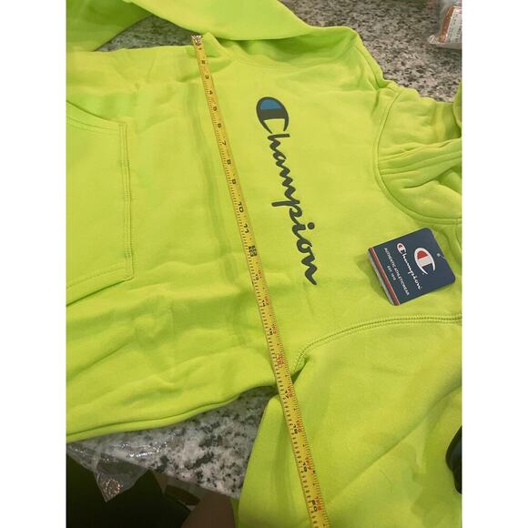 CHAMPION HOODED SWEATSHIRT SZ SMALL NEON GREEN VERSATILE AESTHETIC ACTIVE WEAR - Picture 8 of 8
